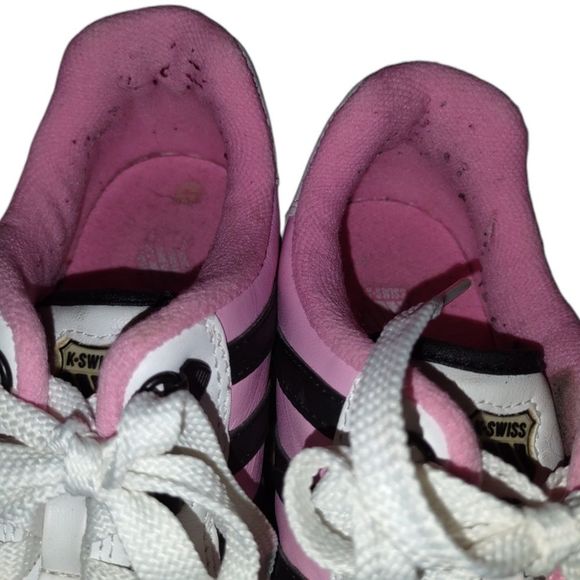 K-Swiss White With Pink and Black Stripes Sneakers Size Women's 8 - Picture 8 of 10